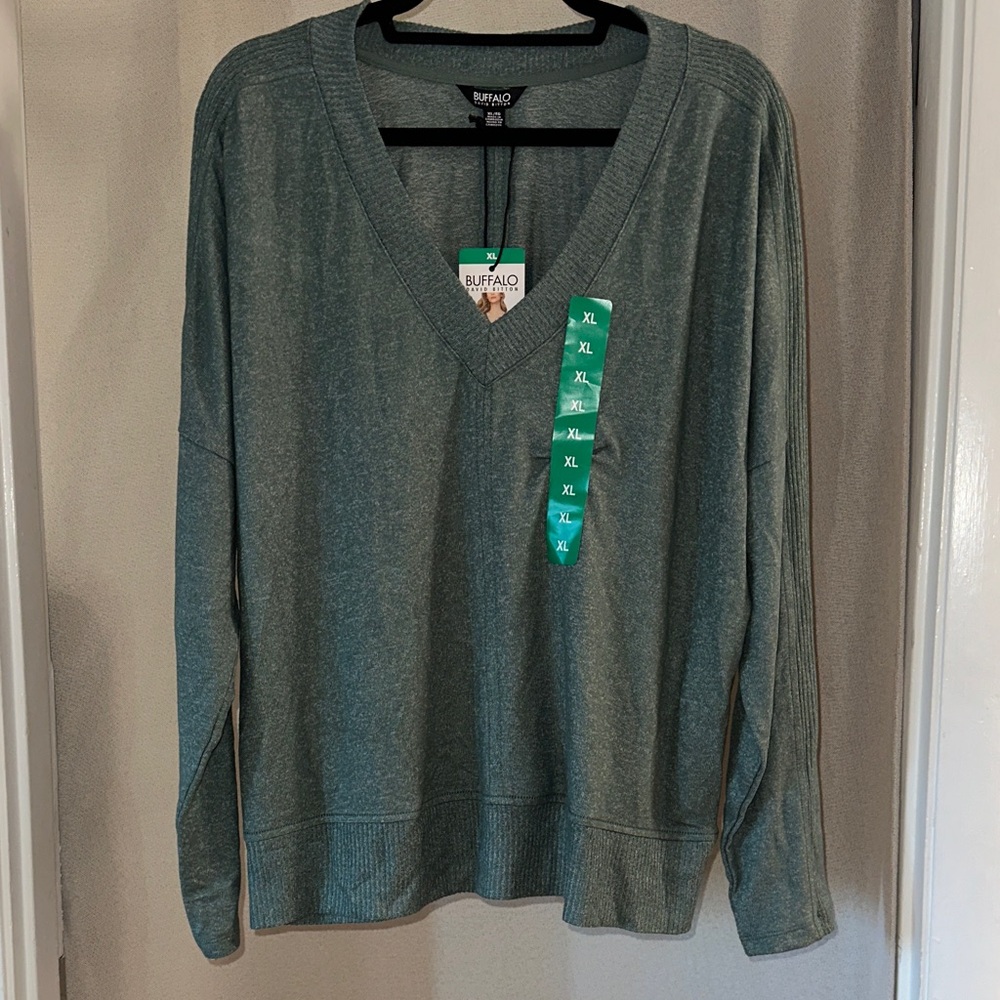 Buffalo David Bitton Teal V-Neck Pullover